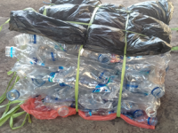 Hasil press dengan mesin press botol plasik bekas - ilmuteknik.id