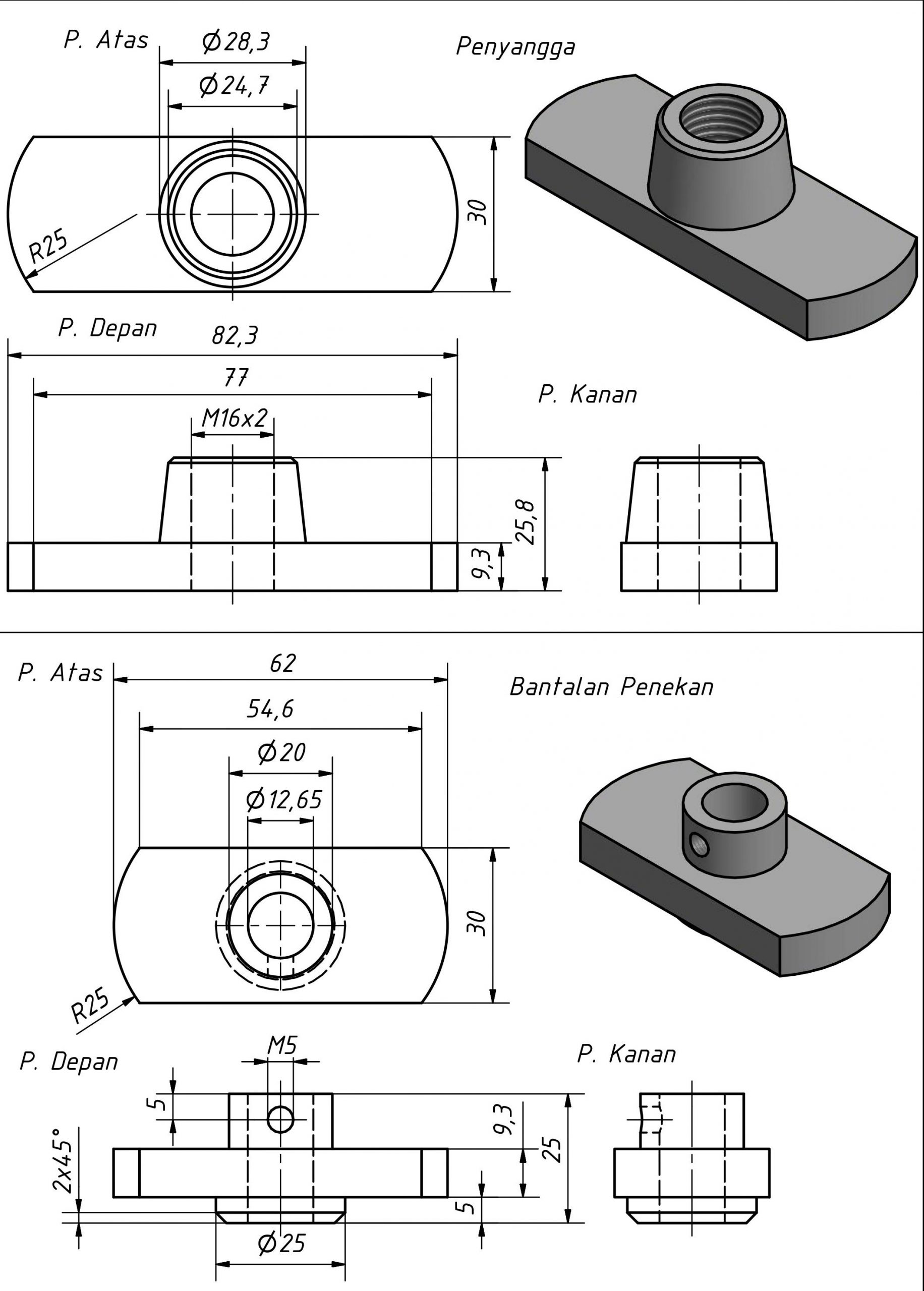 ilmuteknik.id - Penyangga dan Bantalan Pendorong Kaliper
