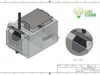 ilmuteknik.id - gambar kitchen sink 3 dimensi, bak penyaring lemak dan kotoran dapur