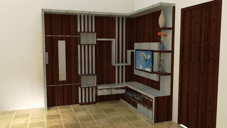 Lemari Pakaian HPL dengan Meja TV