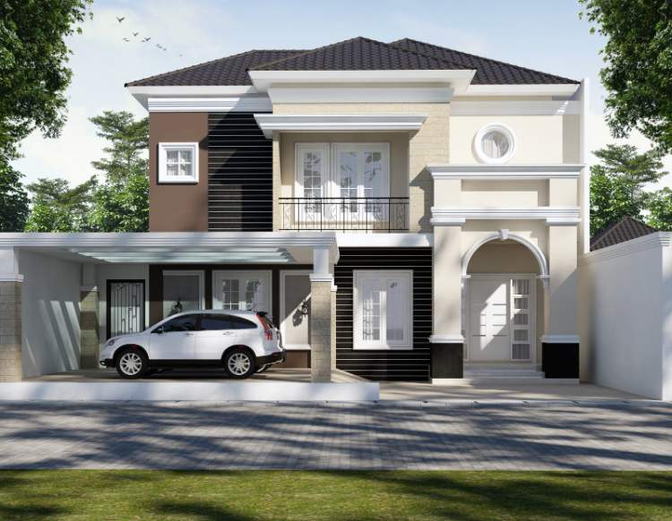 Rumah Minimalis 2 Lantai dengan Garasi Simple