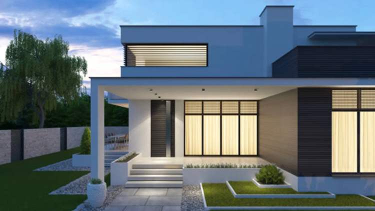 Rumah Minimalis Kubus Dinding Kaca