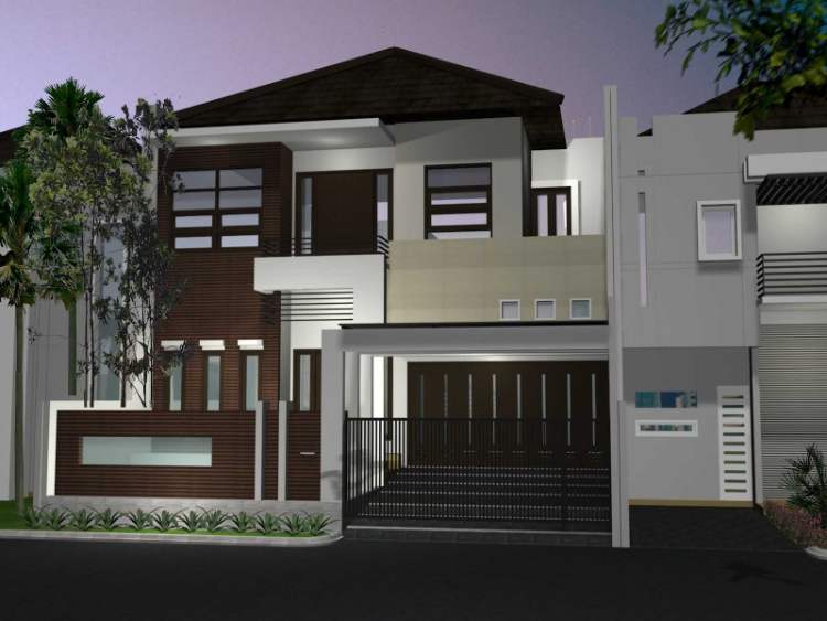 Rumah Minimalis Modern 2 Lantai dengan Garasi Berpagar
