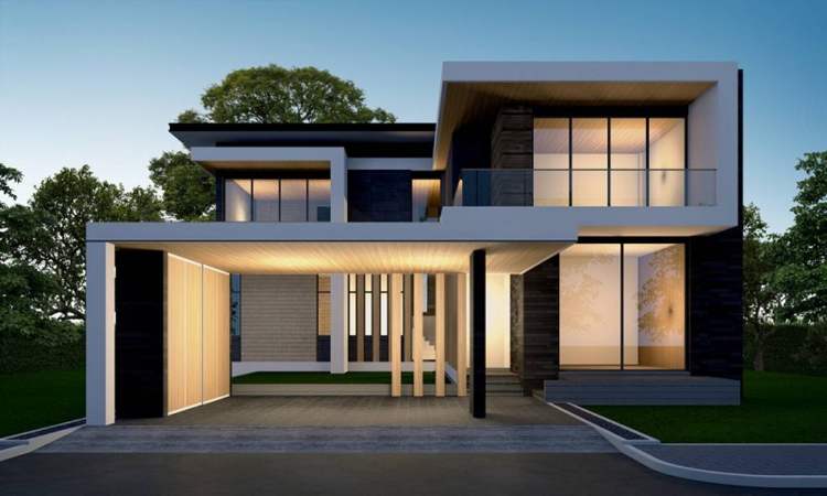 Rumah Minimalis Modern 2 Lantai dengan Garasi Estetik