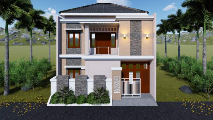Rumah Minimalis Modern 2 Lantai dengan Garasi dan Pagar