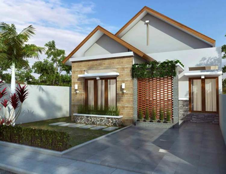 Rumah Minimalis Simple dengan Batu Alam