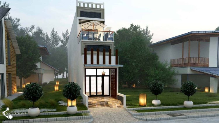 Rumah Minimalis Unik Tiga Lantai