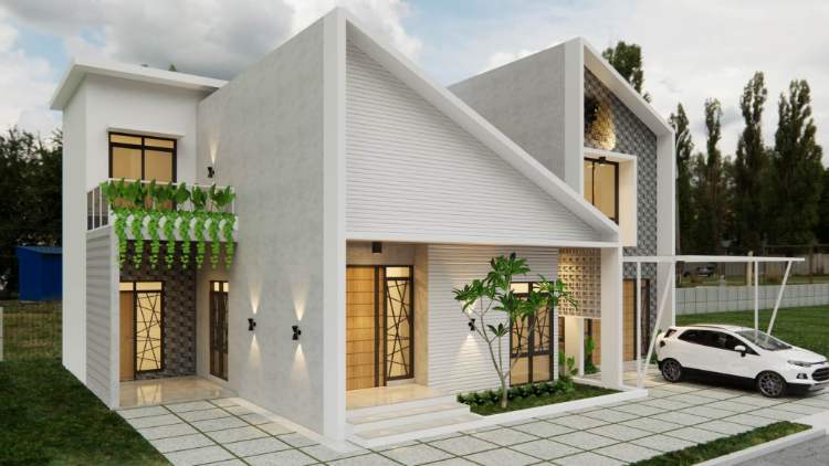 Rumah Minimalis dengan Garasi Outdoor
