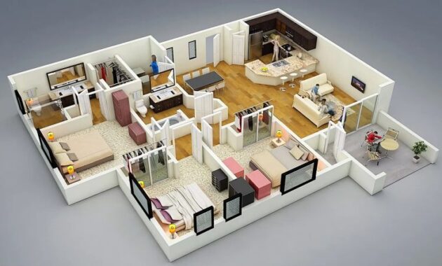 Denah Rumah Sederhana 3 Kamar